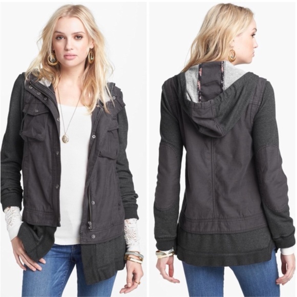 Free People Jackets & Blazers - Free People Distressed Layered Knit Jacket